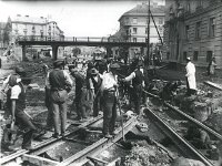 Savska cesta, radovi na tramvajskoj pruzi (Vladimir Horvat) 1930. godine